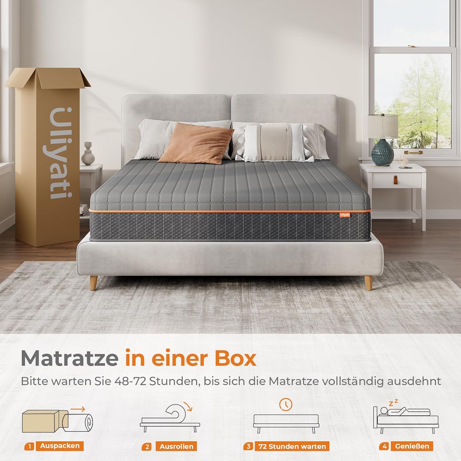 7-Zone Kaltschaummatratze 160x200x18 cm H3 Ergonomie Kühler Schlaf Oeko-Tex