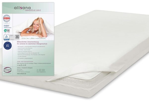 Allsana Matratzenschoner 160x200x20cm Leinen Anti-Milben Schutz für Allergiker