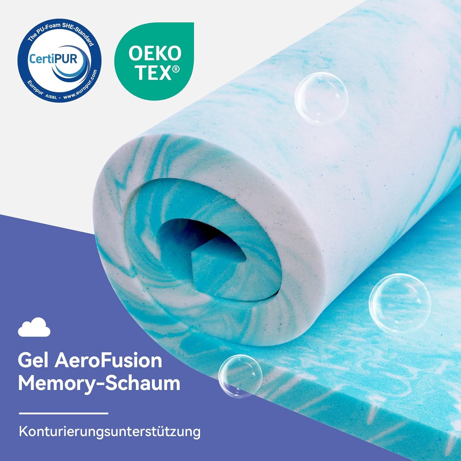 Amazon Basics Matratzenauflage 180x200 7cm Gel- & Kaltschaum weiß