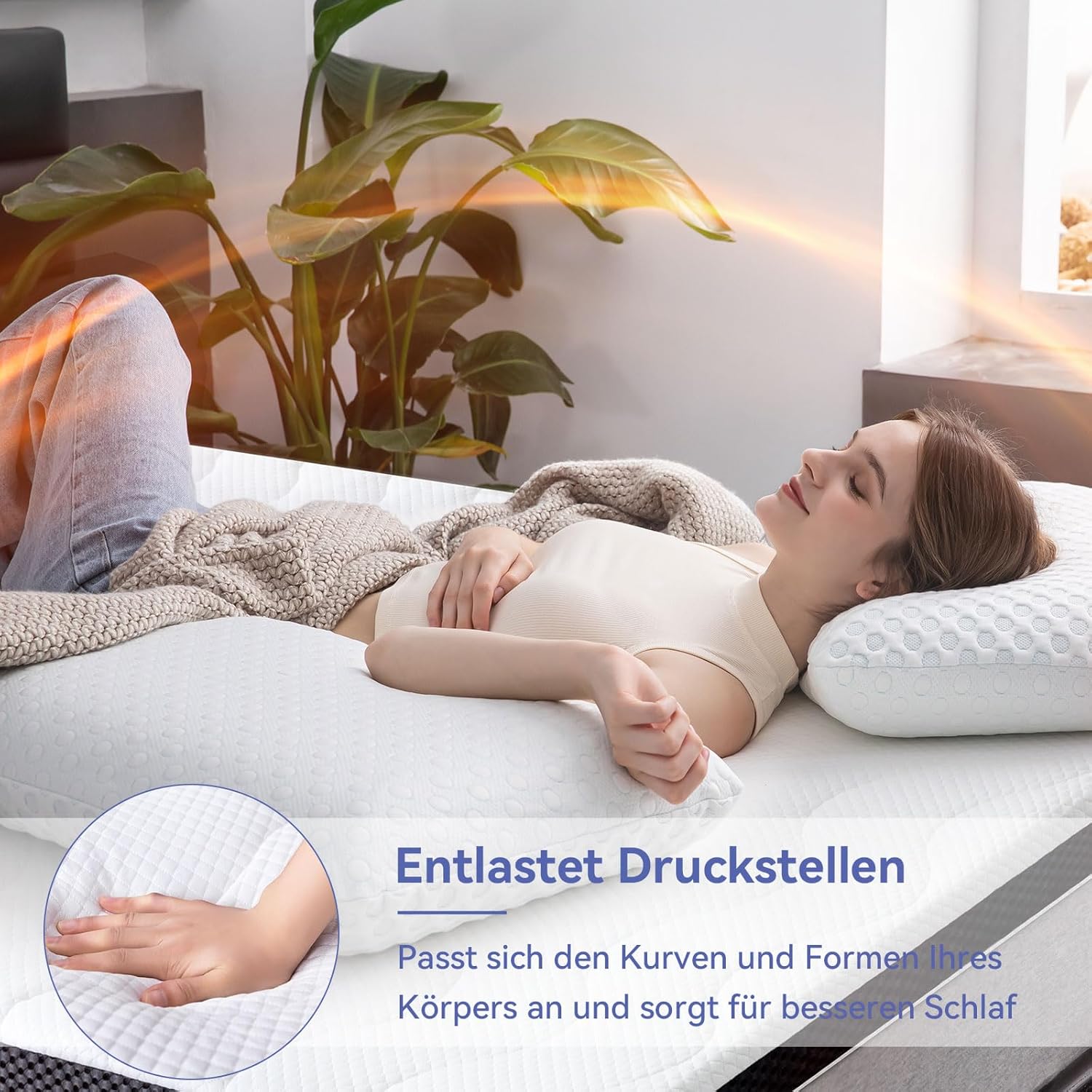 Amazon Basics Matratzenauflage 180x200 7cm Gel- & Kaltschaum weiß