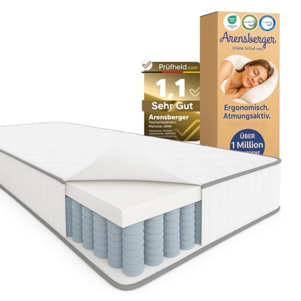 Arensberger JANA Matratze 160x200 7-Zonen Taschenfederkern H2/H3