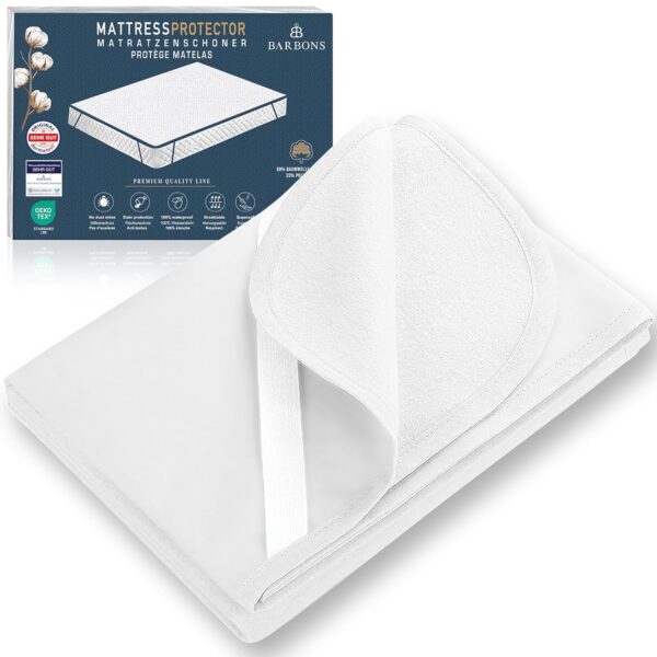 BARBONS Matratzenschoner 160x200 wasserdicht, waschbar, rutschfest, atmungsaktiv