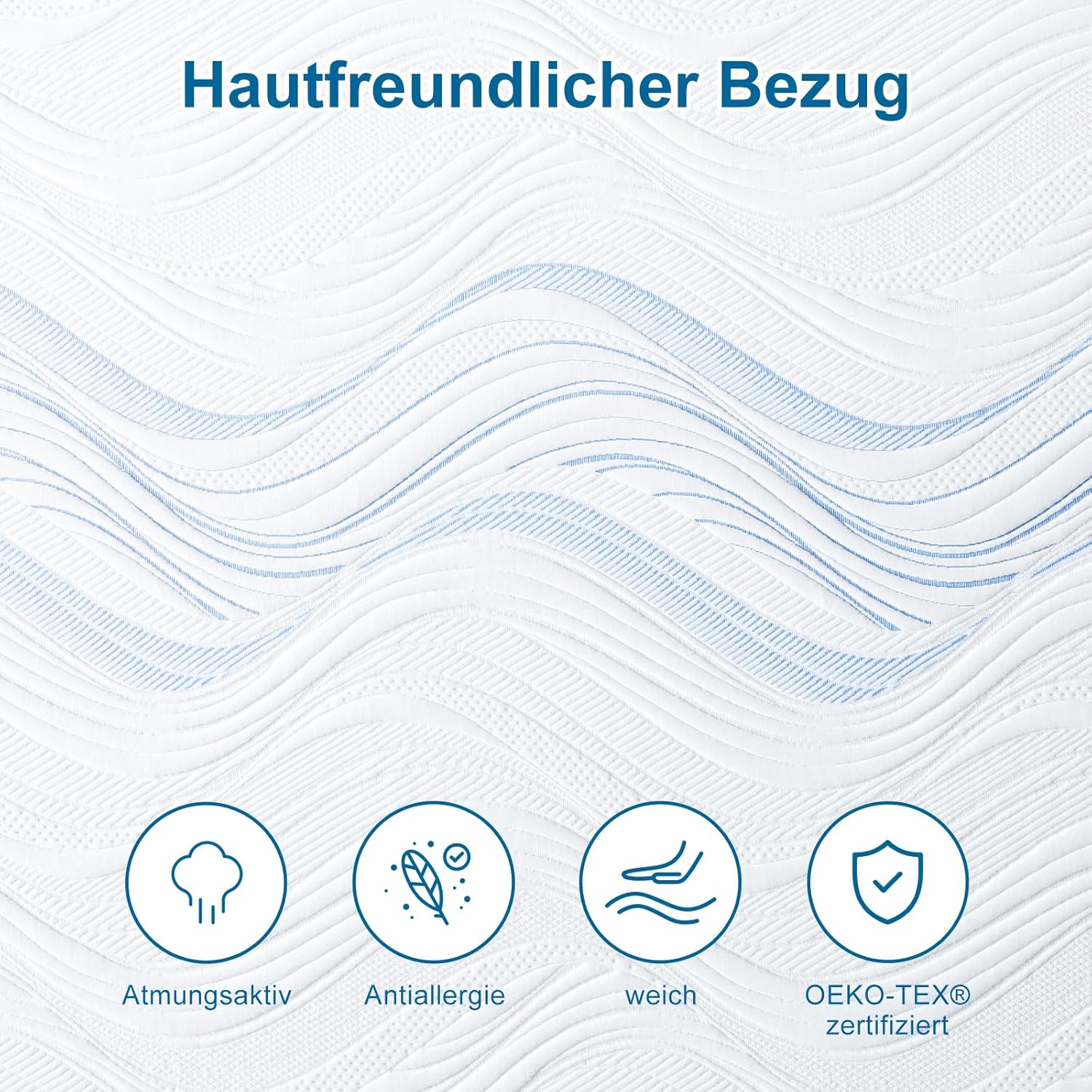 BedStory Matratzenauflage 160x200 H3/H4 10cm Gel-Cold-Foam Kern, Öko-Tex® zertifiziert