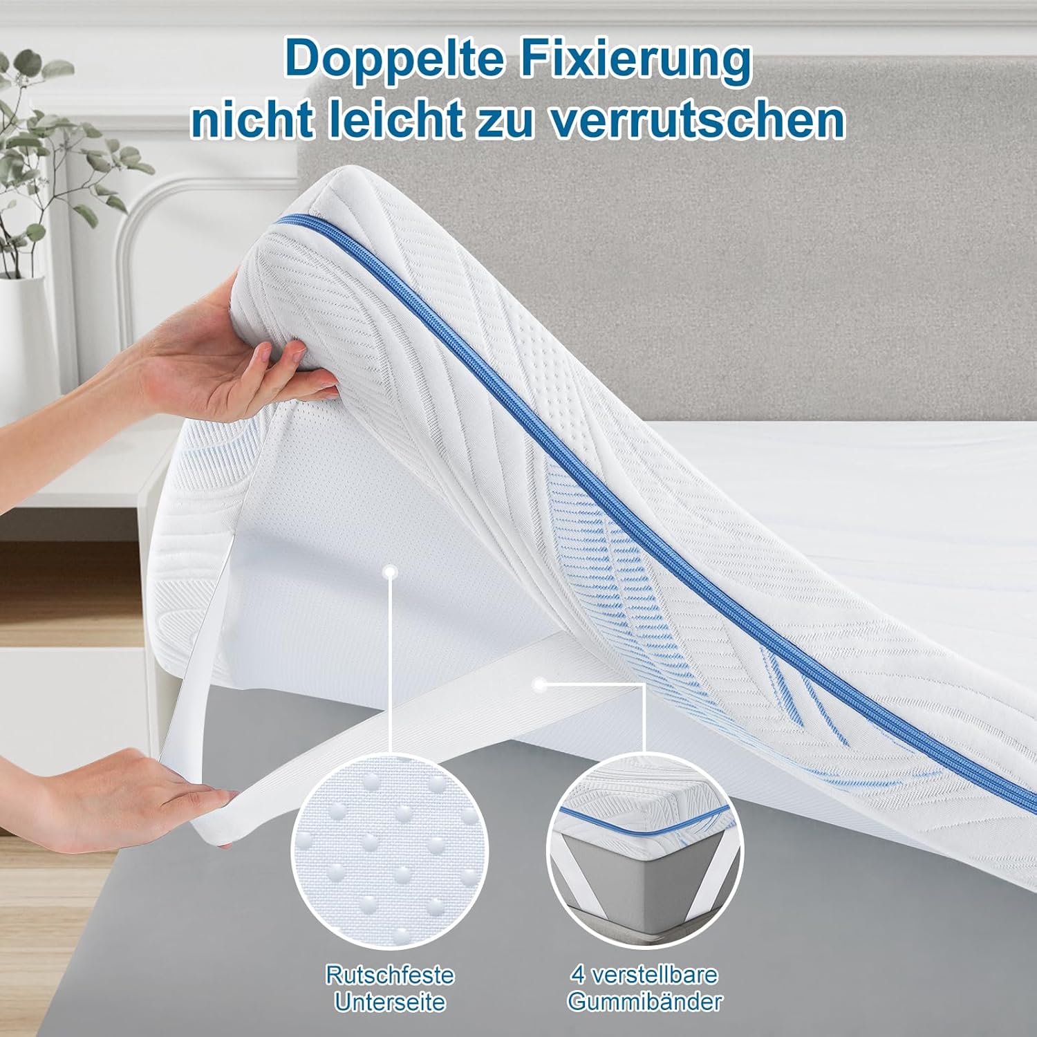 BedStory Matratzenauflage 160x200 H3/H4 10cm Gel-Cold-Foam Kern, Öko-Tex® zertifiziert