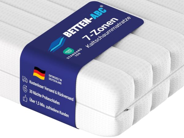 Betten-ABC Matratze 160x200 H2/H3 7-Zonen Hybrid-Schaummatratze