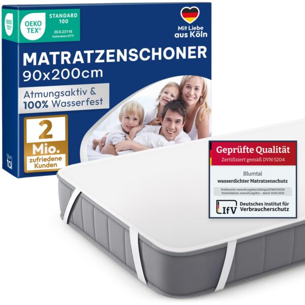 Blumtal Matratzenschoner Wasserdicht Atmungsaktiv Keine Knittergeräusche 90x200