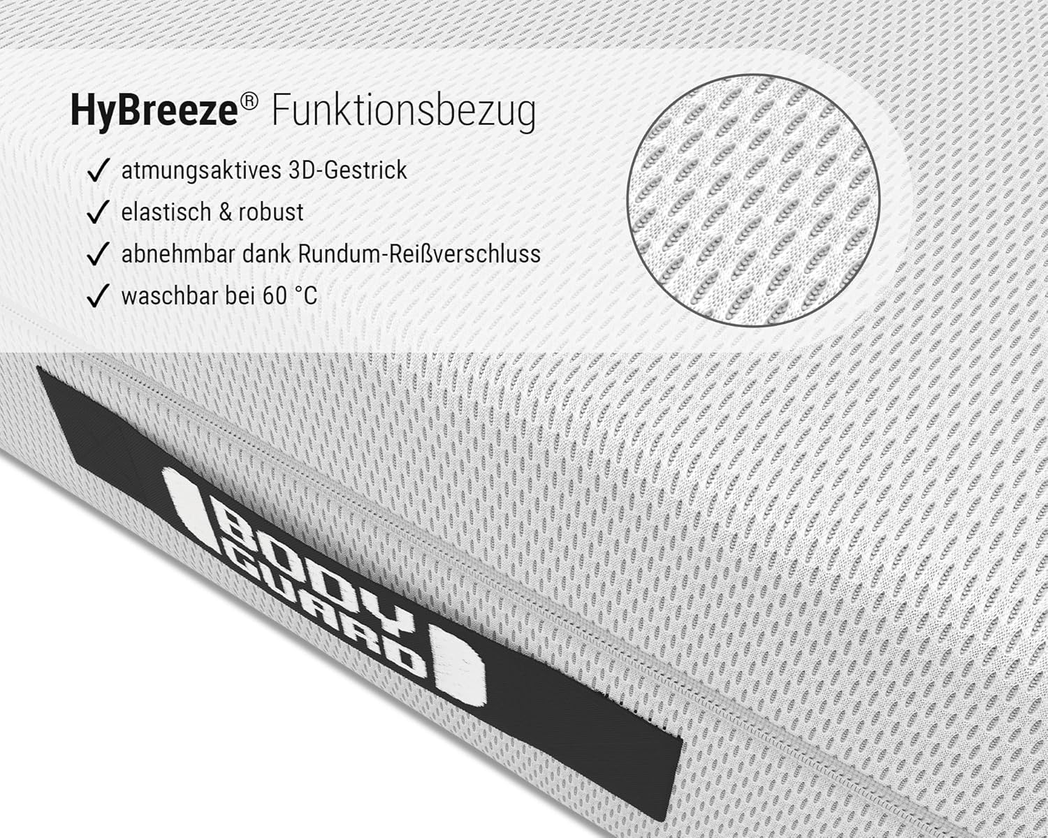 Bodyguard Boxspringbett 160x200 28cm 100% Vollschaum 2-Stufen-Härte Oeko-Tex