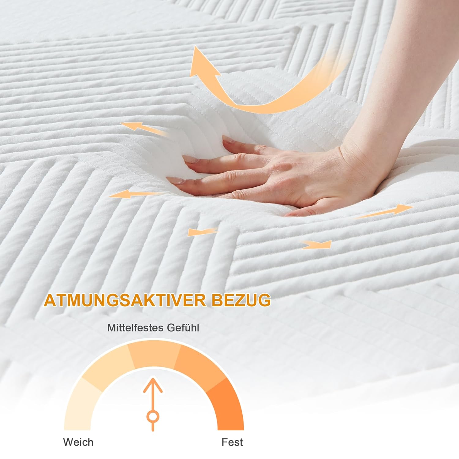 Bodyguard Kaltschaummatratze H3, 160x200x20 cm, waschbarer Bezug, mittelhart