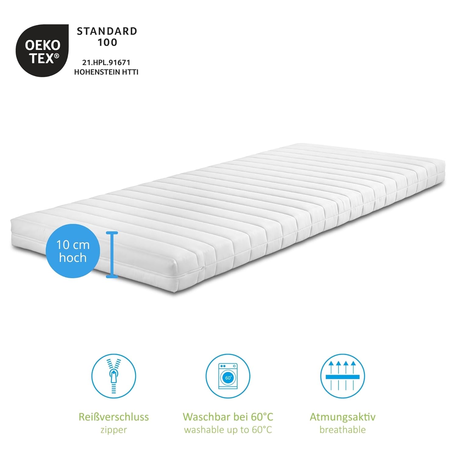 Bodyprotect Kaltschaummatratze 160x200 H4 Härtegrad Oeko-Tex zertifiziert 10cm