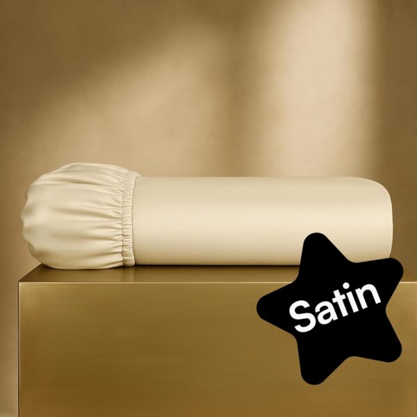 [Brand] Spannbetttuch 160x200 Cremeweiß Bio-Baumwolle Mako-Satin hautfreundlich