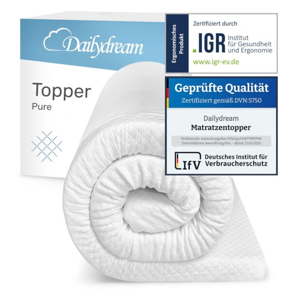 Dailydream Topper Matratze 140x200x5cm Viscoelastisch Memory-Schaum Standard