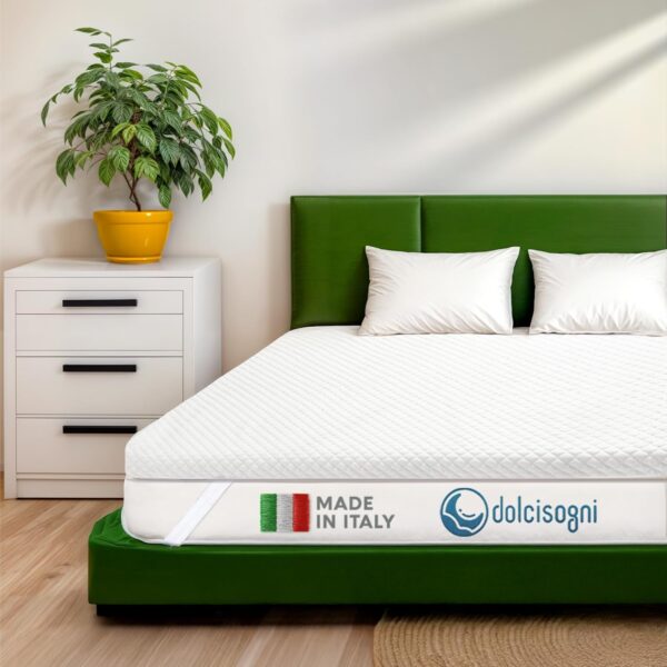 DOLCI SOGNI Topper 100% Memory Foam 120x190 cm, 5 cm, kühlender Bezug, Made in Italy