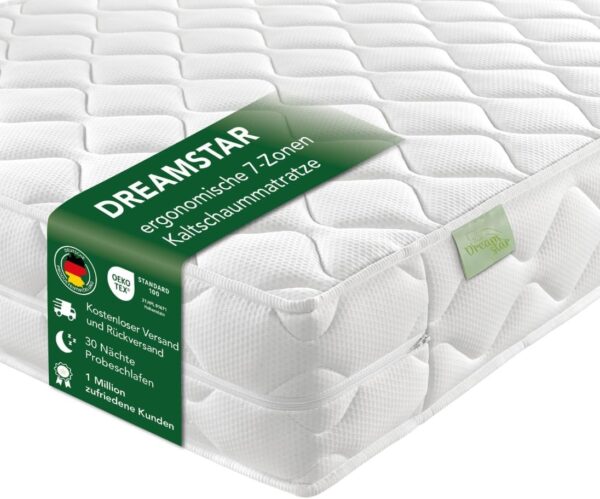 DREAMSTAR Matratze 7-Zonen Kaltschaum H3/H4 160x200 cm