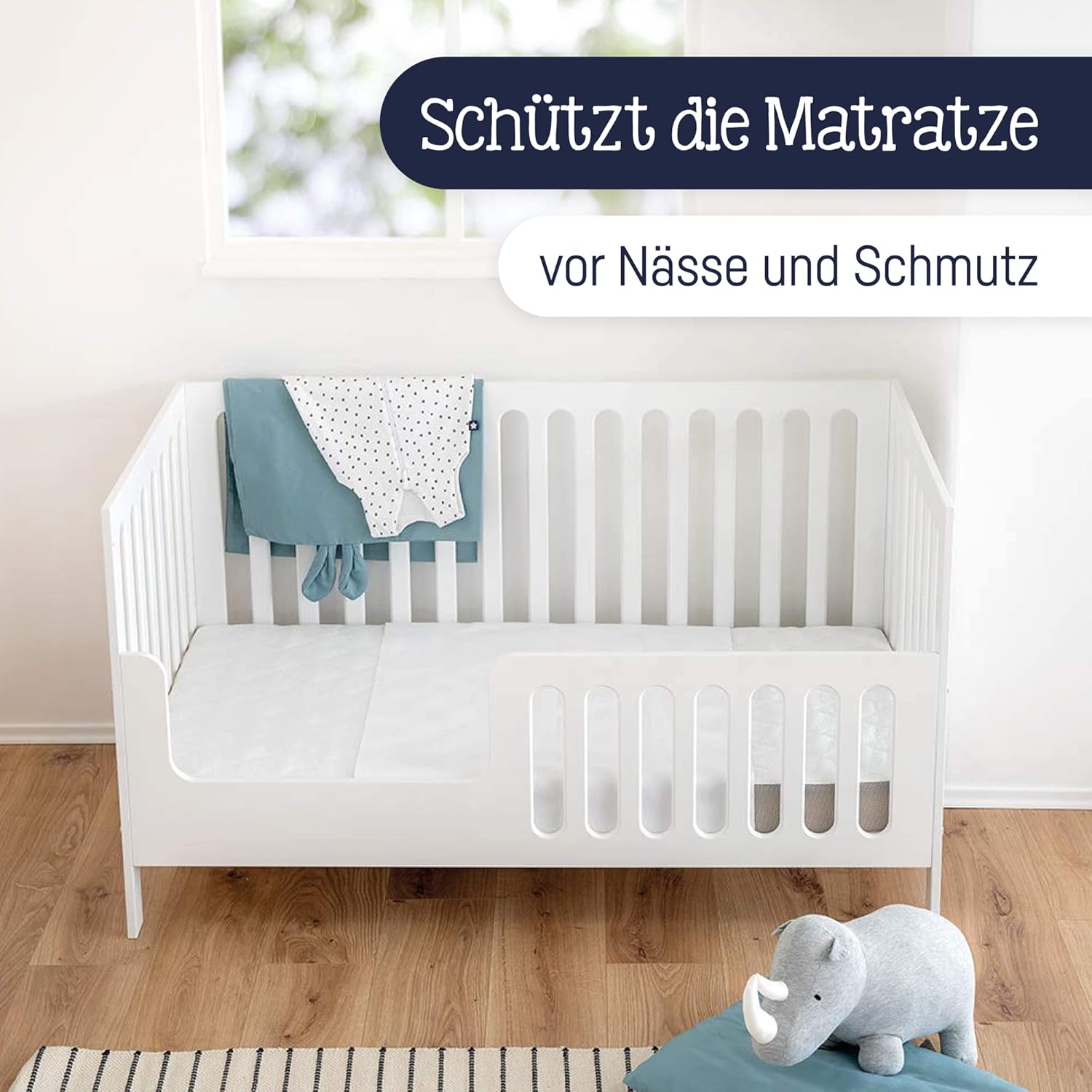 Julius Zöllner Wasserdichte Matratzenauflage 70x100 cm, atmungsaktiv, rutschfest