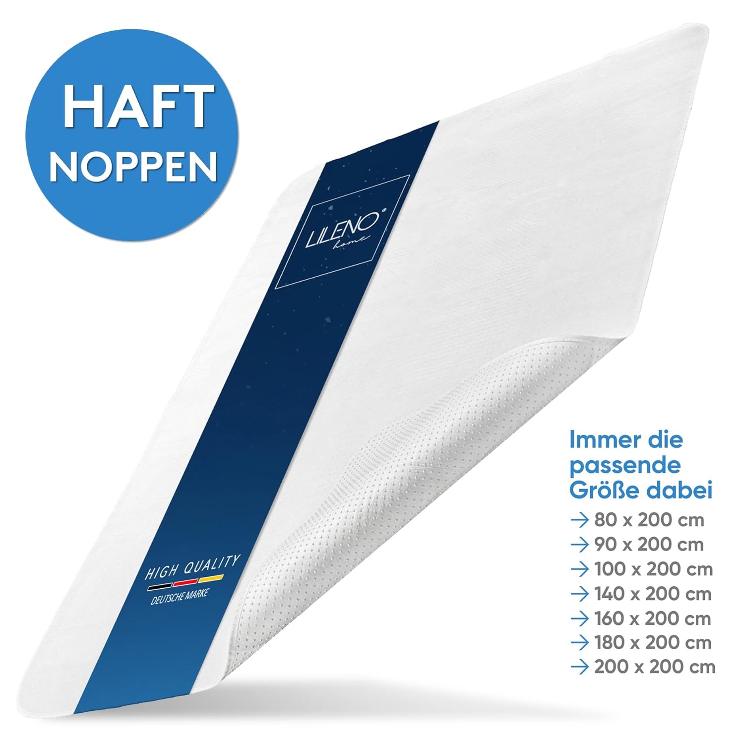 LILENO HOME Matratzenunterlage 160x200 cm rutschfest mit Noppen für Lattenrost