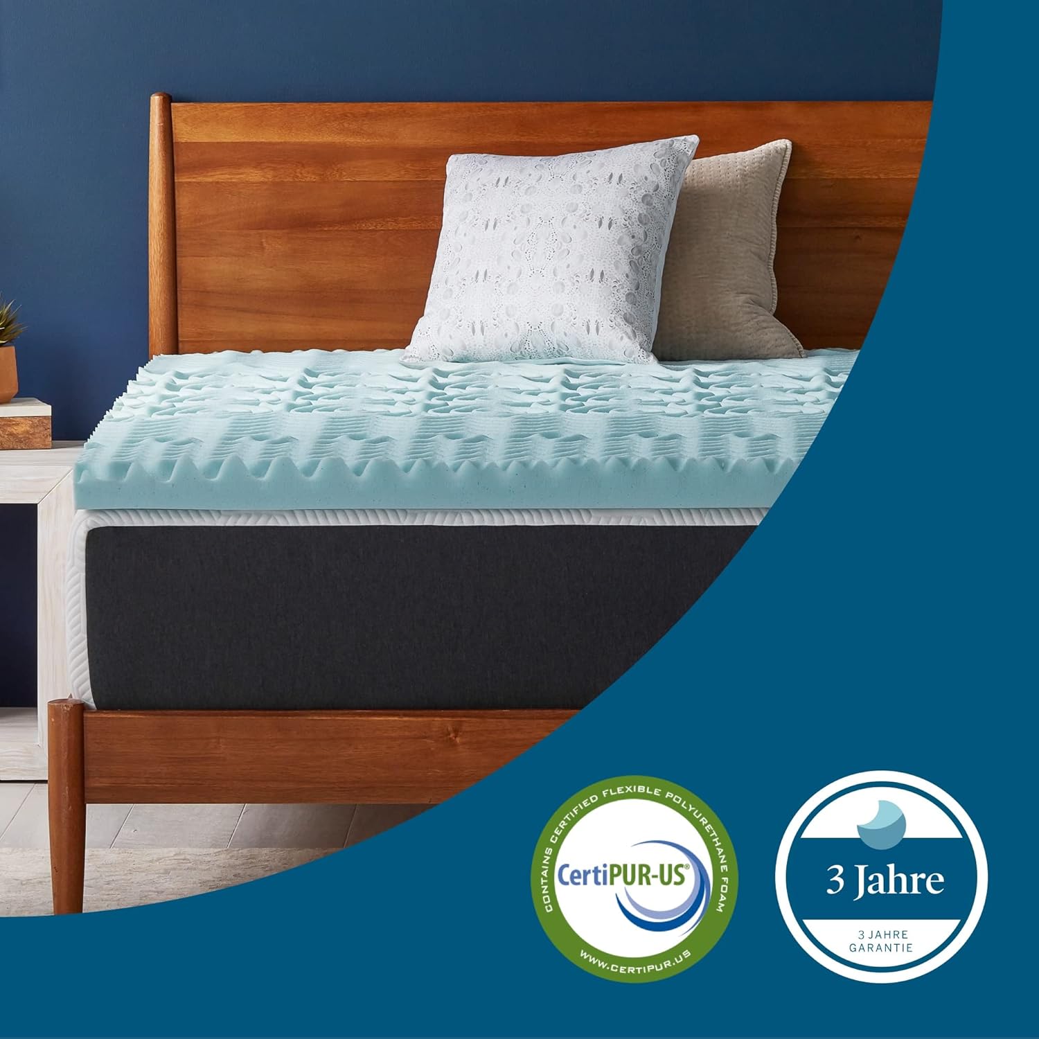 Lucid 5 cm Matratzenauflage mit Zonen und Cooling-Gel Memory-Schaum, 120x190 cm