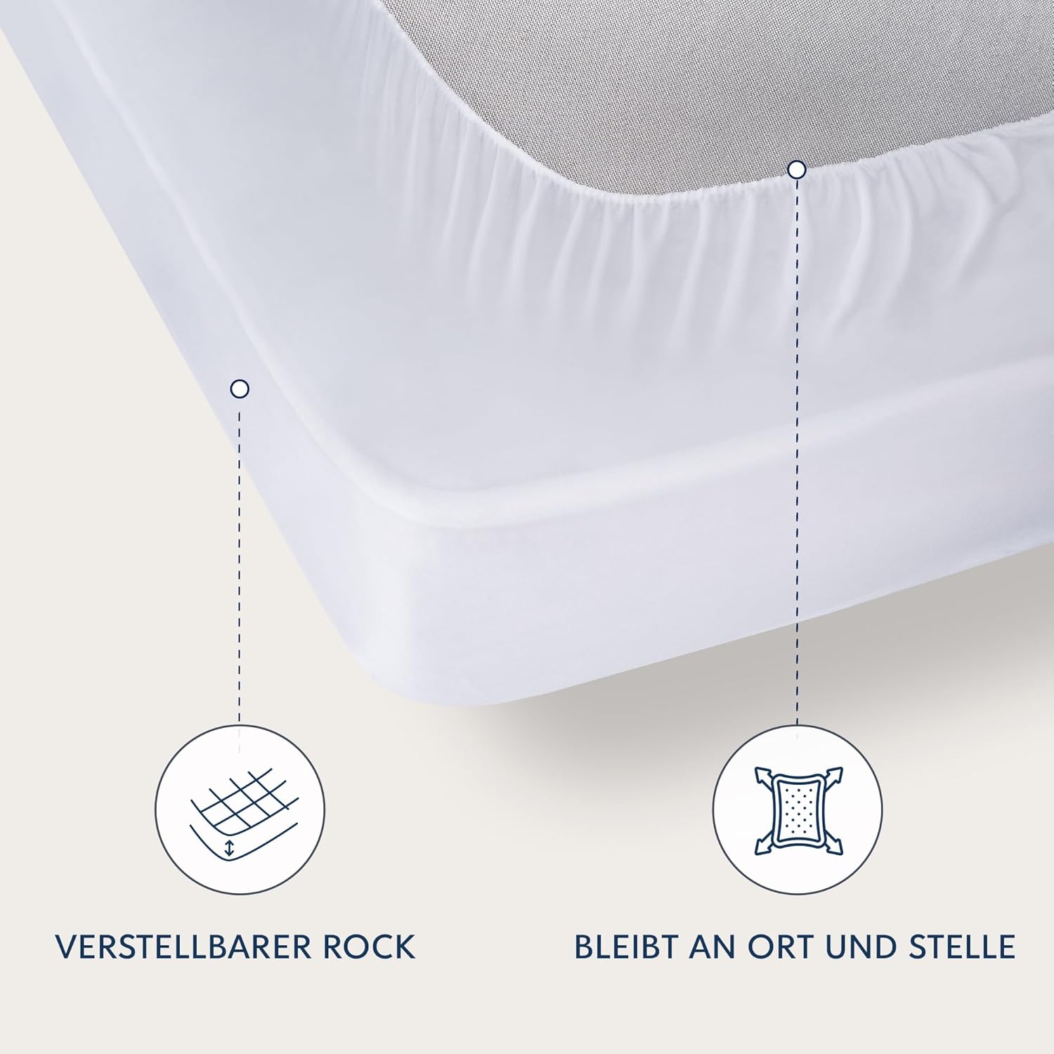 Quilted Mattress Topper 200x200 cm – 40 cm Höhe, elastisch, atmungsaktiv, Oeko-Tex