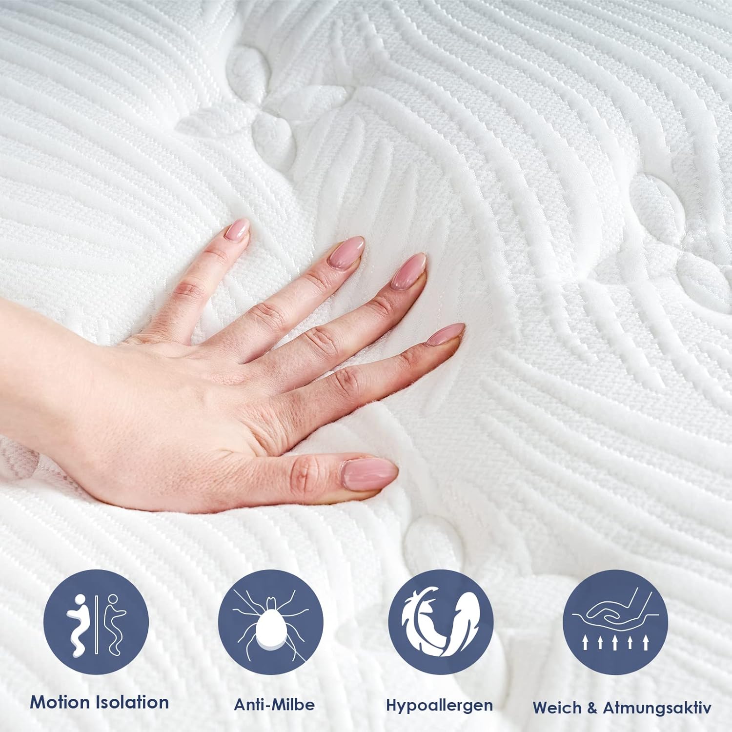 SuiLong Matratze 7-Zonen 1000 Taschenfedern 160x200x30 cm Rückenentlastung