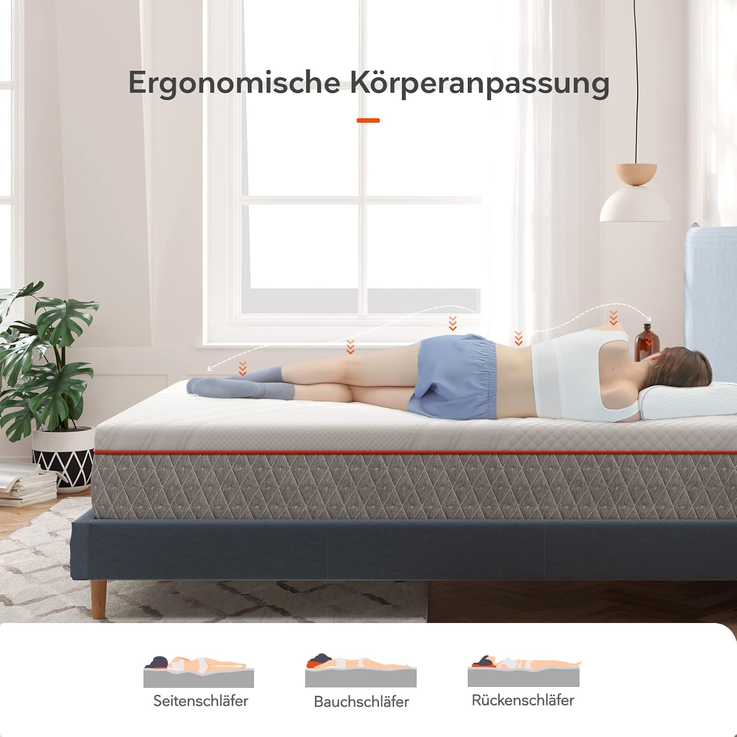 Sweetnight Kaltschaummatratze 160x190 H22cm H3/H4 7-Zonen Orthopädisch Oeko-Tex