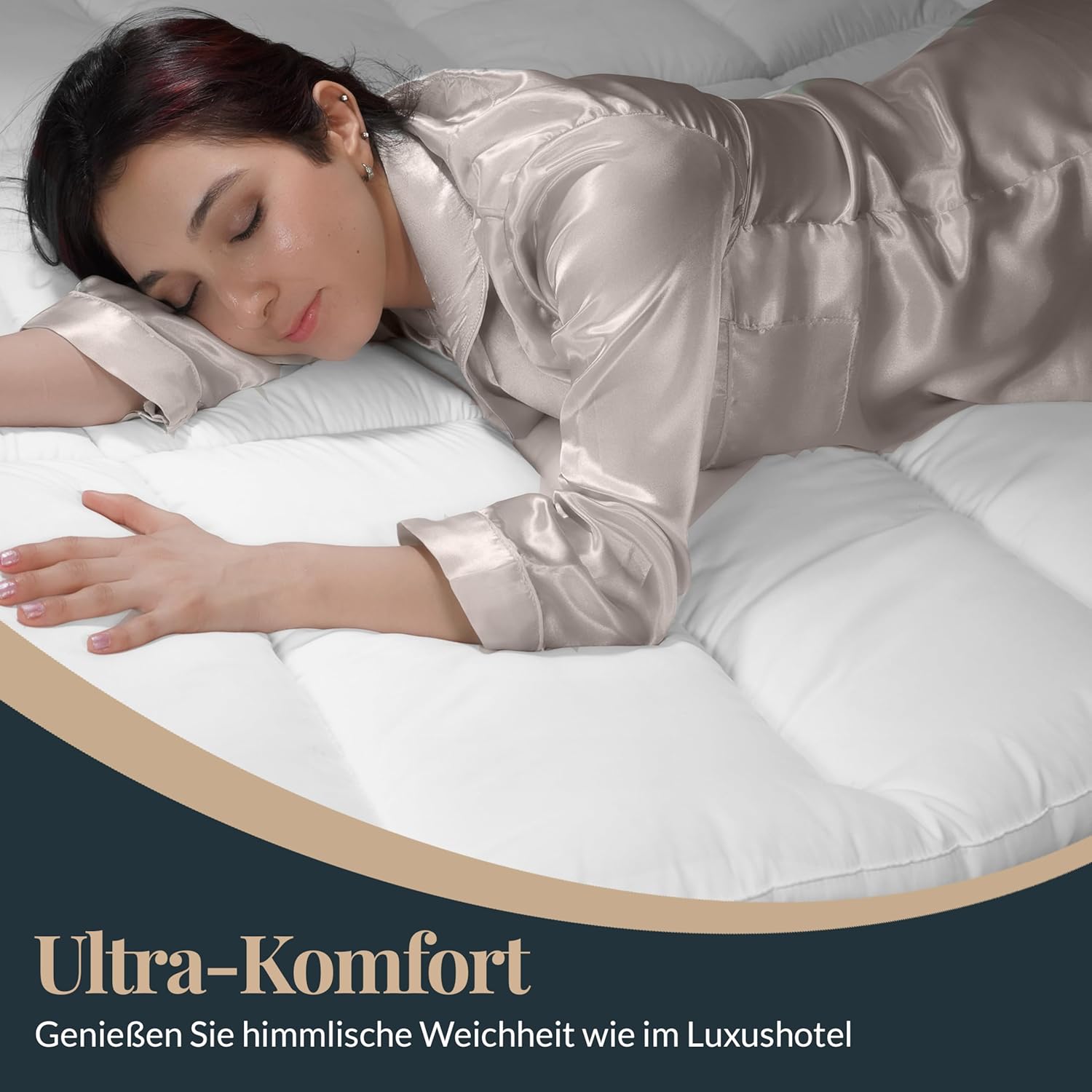 Topper 160x200 cm 5cm 800g/m² Ultra-Comfort Hochwertige Matratzenauflage mit Anti-Rutsch-Ecken