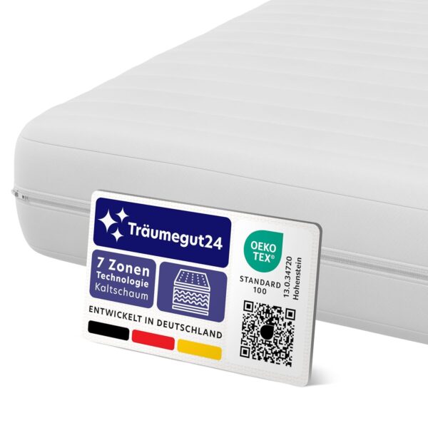 Träumegut24 Matratze 16cm AquaFlex 7-Zonen H2/H3 Kaltschaum Kern ÖkoTex
