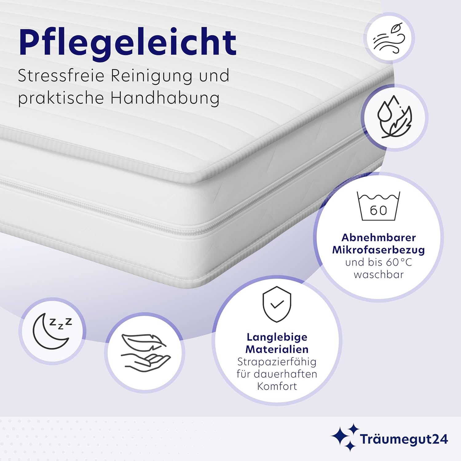 Träumegut24 Matratze 7-Zonen Kaltschaum H2/H3 19cm 160x200cm ÖkoTex