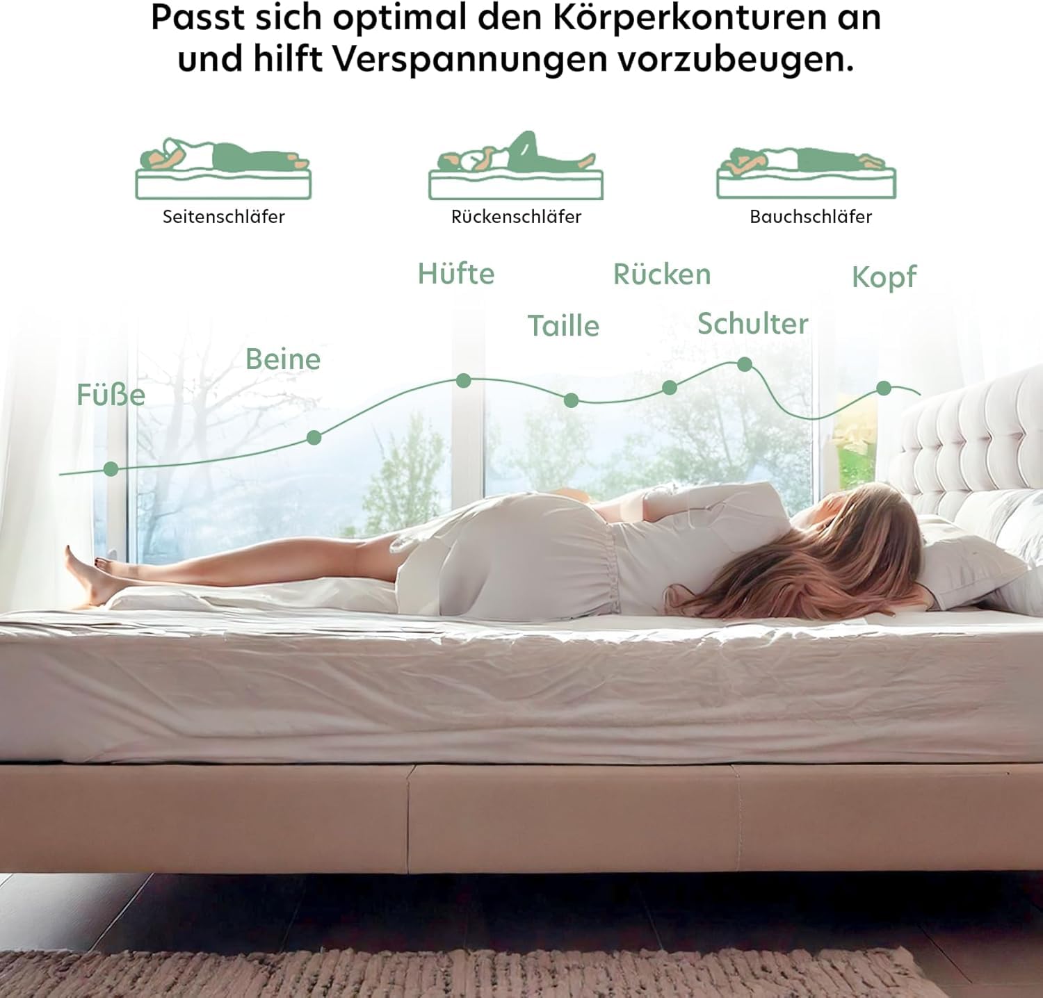 Träumegut24 Orthopädismatratze 7-Zonen Kaltschaum H2/H3 160x200 cm