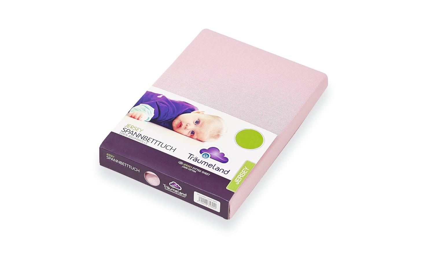 Träumeland Jersey Spannbetttuch 40x90 cm mit Anti-Rutsch, hoher Elastizität, 3D-Optik