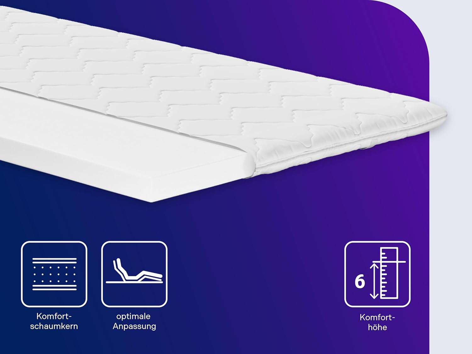 Traumnacht Matratzenauflage mit Komfortschaumkern, Oeko-Tex Zertifikat, 160x200 cm