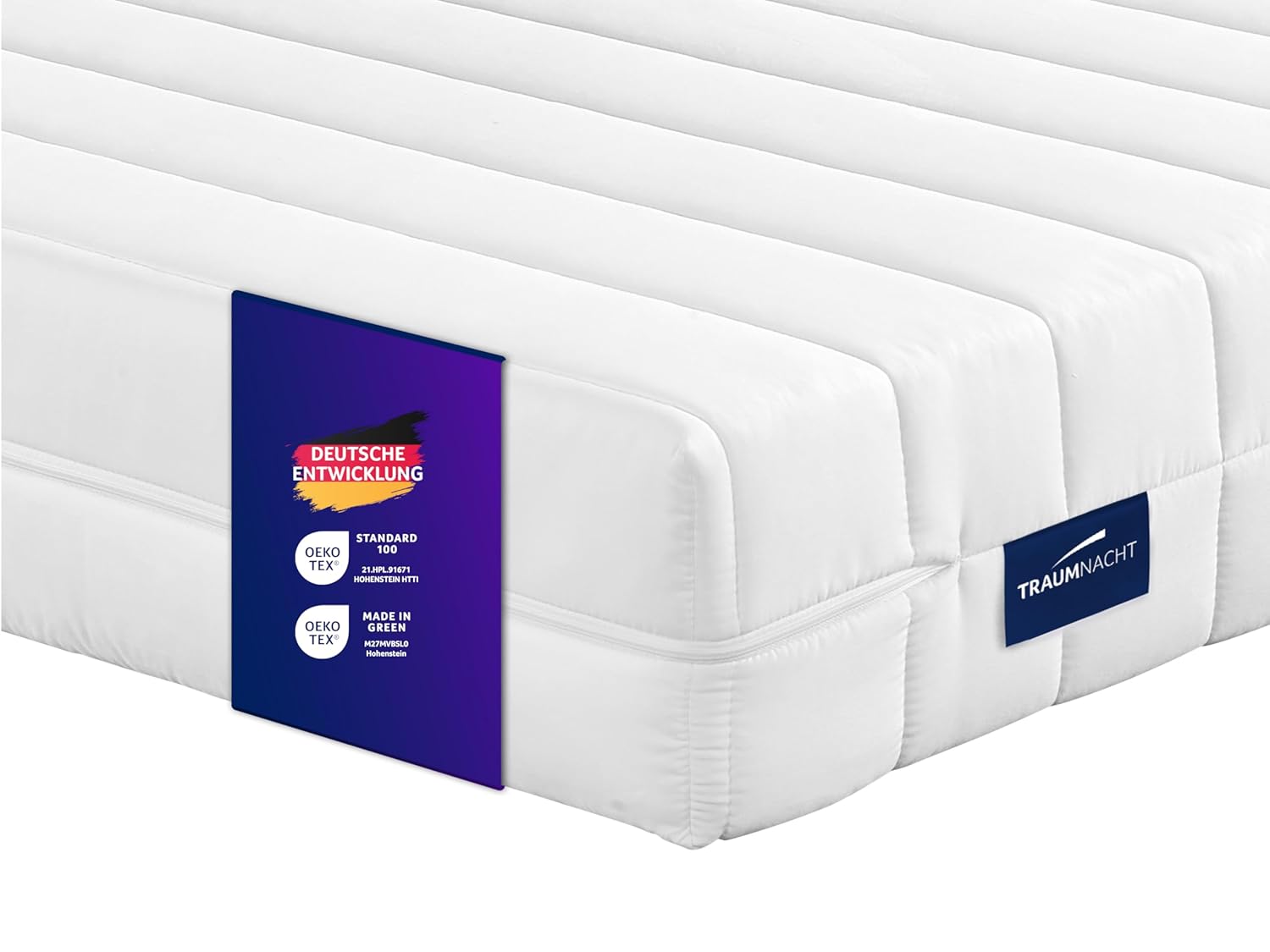Traumnacht Rollmatratze H2 90x200cm Weiß Öko-Tex Zertifiziert Easy Comfort